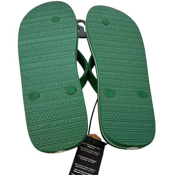 JACK & JONES Mens Logo Flip Flops Sandals Black Summer Beach Shoes Size 9/10 New - Picture 4 of 6